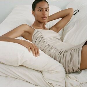 NWOT Zara draped faux leather dress